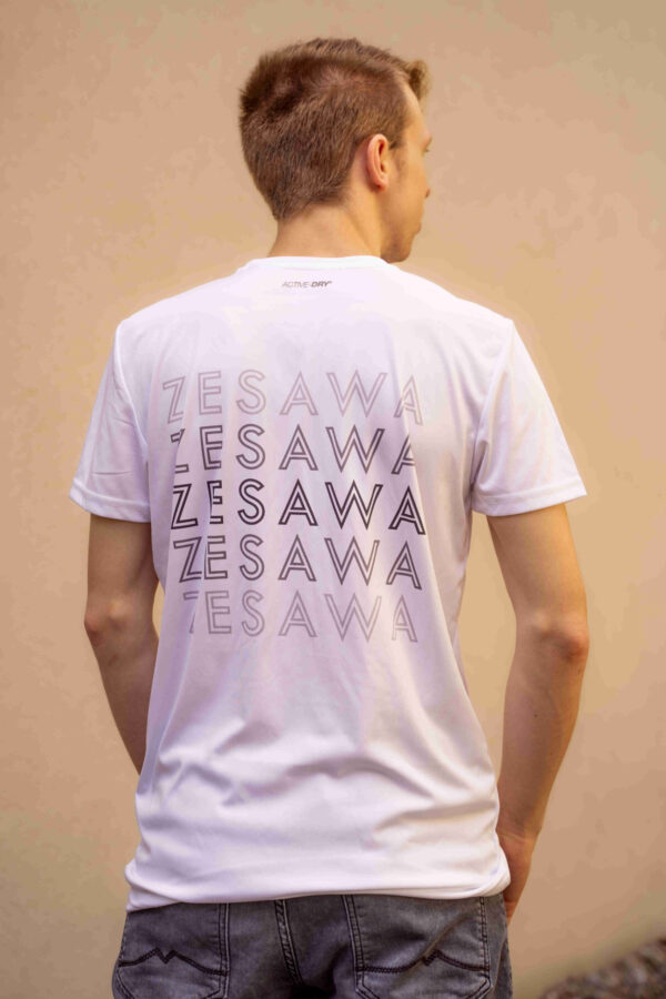 Zesawa Shirt - Logo front, Faded Text Outline back